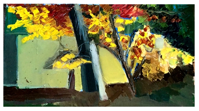 Foliage at Millys Garden - 14 - Oil On Canvas - 6x20